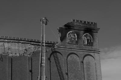 TREVISO 08 04 2015 ARCHEOLOGIA INDUSTRIALE - INCENDIO CHIARI E FORTI
