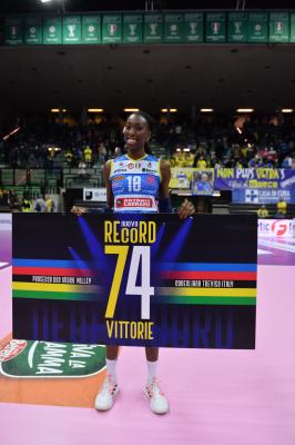 TREVISO 21102021 LEGAVOLLEY FEMMINILE CAMPIONATO PROSECCO DOC IMOCO - PREMIAZIONE 74 VITTORIE CONSECUTIVE