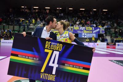 TREVISO 21102021 LEGAVOLLEY FEMMINILE CAMPIONATO PROSECCO DOC IMOCO - PREMIAZIONE 74 VITTORIE CONSECUTIVE