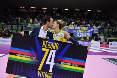 TREVISO 21102021 LEGAVOLLEY FEMMINILE CAMPIONATO PROSECCO DOC IMOCO - PREMIAZIONE 74 VITTORIE CONSECUTIVE
