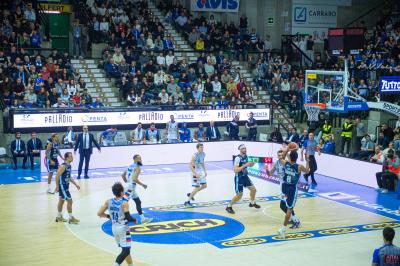 TREVISO 25012025 MARKETING LBA CAMPIONATO NUTRIBULLET TREVISO BASKET LED DETTAGLIO PALAVERDE