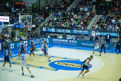 TREVISO 25012025 MARKETING LBA CAMPIONATO NUTRIBULLET TREVISO BASKET LED DETTAGLIO PALAVERDE