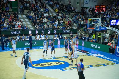 TREVISO 25012025 MARKETING LBA CAMPIONATO NUTRIBULLET TREVISO BASKET LED DETTAGLIO PALAVERDE