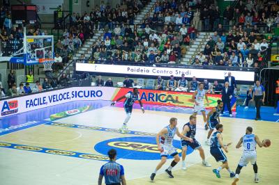 TREVISO 25012025 MARKETING LBA CAMPIONATO NUTRIBULLET TREVISO BASKET LED DETTAGLIO PALAVERDE