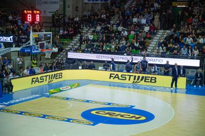 TREVISO 25012025 MARKETING LBA CAMPIONATO NUTRIBULLET TREVISO BASKET LED DETTAGLIO PALAVERDE