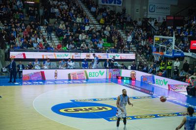 TREVISO 25012025 MARKETING LBA CAMPIONATO NUTRIBULLET TREVISO BASKET LED DETTAGLIO PALAVERDE