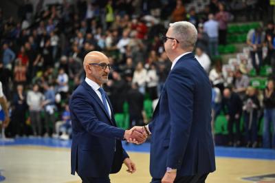 TREVISO 19 04 2025 LBA CAMPIONATO 2024-2025 NUTRIBULLET TREVISO BASKET - DERTHONA BASKET