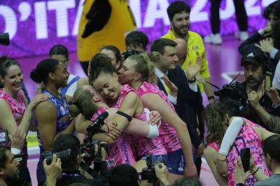 TREVISO 22 04 2025 LEGAVOLLEY PLAYOFF CAMPIONATO 2024-2025 PROSECCO DOC IMOCO - CONSEGNA SCUDETTO