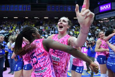 TREVISO 22 04 2025 LEGAVOLLEY PLAYOFF CAMPIONATO 2024-2025 PROSECCO DOC IMOCO - CONSEGNA SCUDETTO