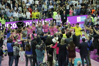 TREVISO 22 04 2025 LEGAVOLLEY PLAYOFF CAMPIONATO 2024-2025 PROSECCO DOC IMOCO - CONSEGNA SCUDETTO