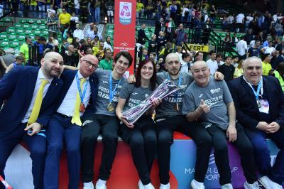 TREVISO 22 04 2025 LEGAVOLLEY PLAYOFF CAMPIONATO 2024-2025 PROSECCO DOC IMOCO - CONSEGNA SCUDETTO