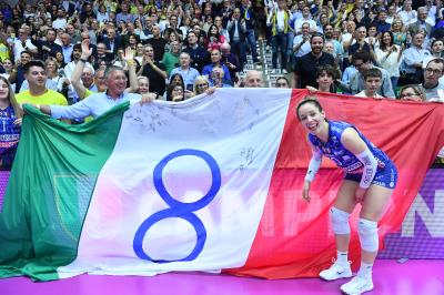 TREVISO 22 04 2025 LEGAVOLLEY PLAYOFF CAMPIONATO 2024-2025 PROSECCO DOC IMOCO - CONSEGNA SCUDETTO