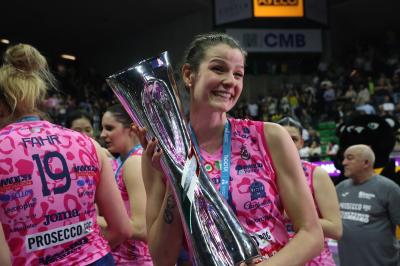 TREVISO 22 04 2025 LEGAVOLLEY PLAYOFF CAMPIONATO 2024-2025 PROSECCO DOC IMOCO - CONSEGNA SCUDETTO