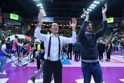 TREVISO 22 04 2025 LEGAVOLLEY PLAYOFF CAMPIONATO 2024-2025 PROSECCO DOC IMOCO - CONSEGNA SCUDETTO