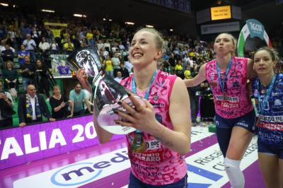 TREVISO 22 04 2025 LEGAVOLLEY PLAYOFF CAMPIONATO 2024-2025 PROSECCO DOC IMOCO - CONSEGNA SCUDETTO