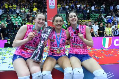TREVISO 22 04 2025 LEGAVOLLEY PLAYOFF CAMPIONATO 2024-2025 PROSECCO DOC IMOCO - CONSEGNA SCUDETTO