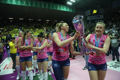 TREVISO 22 04 2025 LEGAVOLLEY PLAYOFF CAMPIONATO 2024-2025 PROSECCO DOC IMOCO - CONSEGNA SCUDETTO
