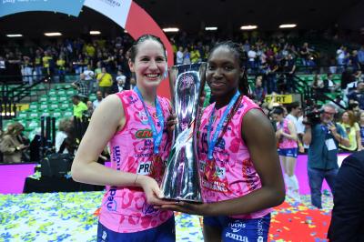TREVISO 22 04 2025 LEGAVOLLEY PLAYOFF CAMPIONATO 2024-2025 PROSECCO DOC IMOCO - CONSEGNA SCUDETTO