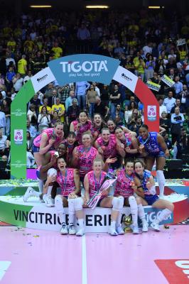 TREVISO 22 04 2025 LEGAVOLLEY PLAYOFF CAMPIONATO 2024-2025 PROSECCO DOC IMOCO - CONSEGNA SCUDETTO