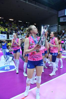 TREVISO 22 04 2025 LEGAVOLLEY PLAYOFF CAMPIONATO 2024-2025 PROSECCO DOC IMOCO - CONSEGNA SCUDETTO