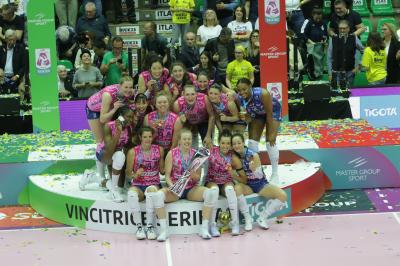 TREVISO 22 04 2025 LEGAVOLLEY PLAYOFF CAMPIONATO 2024-2025 PROSECCO DOC IMOCO - CONSEGNA SCUDETTO