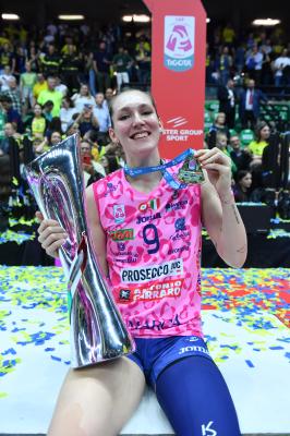 TREVISO 22 04 2025 LEGAVOLLEY PLAYOFF CAMPIONATO 2024-2025 PROSECCO DOC IMOCO - CONSEGNA SCUDETTO