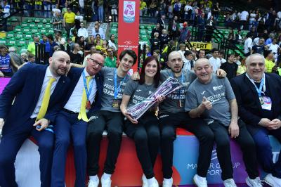 TREVISO 22 04 2025 LEGAVOLLEY PLAYOFF CAMPIONATO 2024-2025 PROSECCO DOC IMOCO - CONSEGNA SCUDETTO