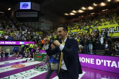 TREVISO 22 04 2025 LEGAVOLLEY PLAYOFF CAMPIONATO 2024-2025 PROSECCO DOC IMOCO - CONSEGNA SCUDETTO