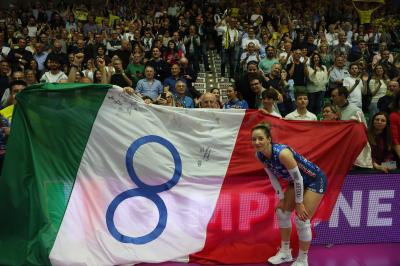 TREVISO 22 04 2025 LEGAVOLLEY PLAYOFF CAMPIONATO 2024-2025 PROSECCO DOC IMOCO - CONSEGNA SCUDETTO