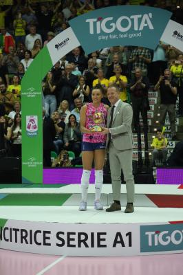 TREVISO 22 04 2025 LEGAVOLLEY PLAYOFF CAMPIONATO 2024-2025 PROSECCO DOC IMOCO - CONSEGNA SCUDETTO