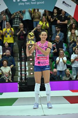 TREVISO 22 04 2025 LEGAVOLLEY PLAYOFF CAMPIONATO 2024-2025 PROSECCO DOC IMOCO - CONSEGNA SCUDETTO