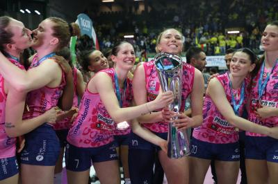 TREVISO 22 04 2025 LEGAVOLLEY PLAYOFF CAMPIONATO 2024-2025 PROSECCO DOC IMOCO - CONSEGNA SCUDETTO