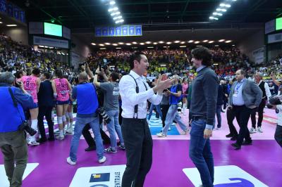TREVISO 22 04 2025 LEGAVOLLEY PLAYOFF CAMPIONATO 2024-2025 PROSECCO DOC IMOCO - CONSEGNA SCUDETTO