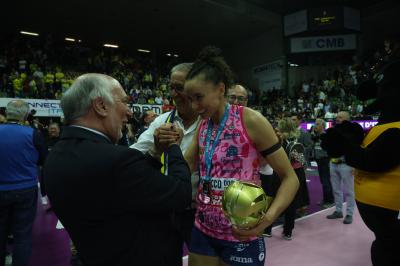 TREVISO 22 04 2025 LEGAVOLLEY PLAYOFF CAMPIONATO 2024-2025 PROSECCO DOC IMOCO - CONSEGNA SCUDETTO