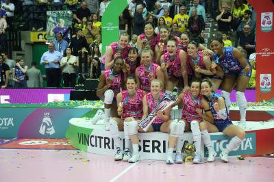 TREVISO 22 04 2025 LEGAVOLLEY PLAYOFF CAMPIONATO 2024-2025 PROSECCO DOC IMOCO - CONSEGNA SCUDETTO