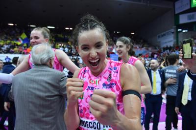TREVISO 22 04 2025 LEGAVOLLEY PLAYOFF CAMPIONATO 2024-2025 PROSECCO DOC IMOCO - CONSEGNA SCUDETTO