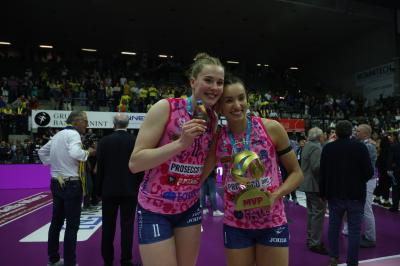 TREVISO 22 04 2025 LEGAVOLLEY PLAYOFF CAMPIONATO 2024-2025 PROSECCO DOC IMOCO - CONSEGNA SCUDETTO