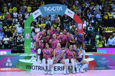 TREVISO 22 04 2025 LEGAVOLLEY PLAYOFF CAMPIONATO 2024-2025 PROSECCO DOC IMOCO - CONSEGNA SCUDETTO