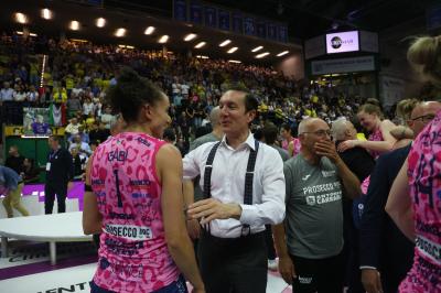 TREVISO 22 04 2025 LEGAVOLLEY PLAYOFF CAMPIONATO 2024-2025 PROSECCO DOC IMOCO - CONSEGNA SCUDETTO