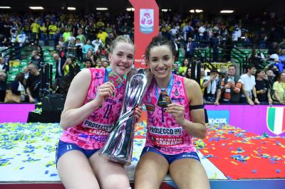 TREVISO 22 04 2025 LEGAVOLLEY PLAYOFF CAMPIONATO 2024-2025 PROSECCO DOC IMOCO - CONSEGNA SCUDETTO