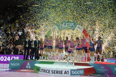 TREVISO 22 04 2025 LEGAVOLLEY PLAYOFF CAMPIONATO 2024-2025 PROSECCO DOC IMOCO - CONSEGNA SCUDETTO