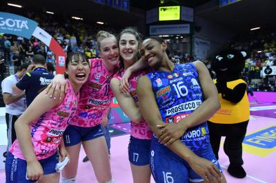 TREVISO 22 04 2025 LEGAVOLLEY PLAYOFF CAMPIONATO 2024-2025 PROSECCO DOC IMOCO - CONSEGNA SCUDETTO