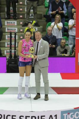 TREVISO 22 04 2025 LEGAVOLLEY PLAYOFF CAMPIONATO 2024-2025 PROSECCO DOC IMOCO - CONSEGNA SCUDETTO