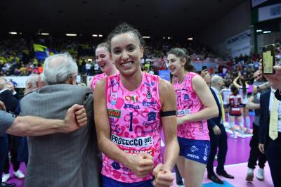 TREVISO 22 04 2025 LEGAVOLLEY PLAYOFF CAMPIONATO 2024-2025 PROSECCO DOC IMOCO - CONSEGNA SCUDETTO