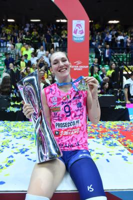 TREVISO 22 04 2025 LEGAVOLLEY PLAYOFF CAMPIONATO 2024-2025 PROSECCO DOC IMOCO - CONSEGNA SCUDETTO