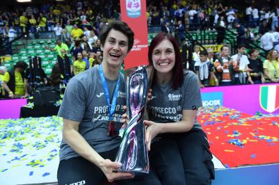 TREVISO 22 04 2025 LEGAVOLLEY PLAYOFF CAMPIONATO 2024-2025 PROSECCO DOC IMOCO - CONSEGNA SCUDETTO