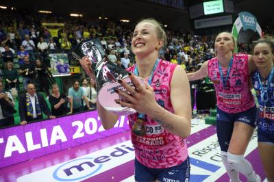 TREVISO 22 04 2025 LEGAVOLLEY PLAYOFF CAMPIONATO 2024-2025 PROSECCO DOC IMOCO - CONSEGNA SCUDETTO