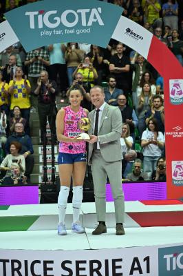 TREVISO 22 04 2025 LEGAVOLLEY PLAYOFF CAMPIONATO 2024-2025 PROSECCO DOC IMOCO - CONSEGNA SCUDETTO