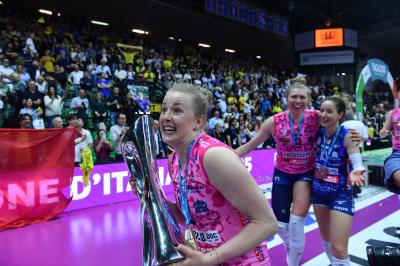 TREVISO 22 04 2025 LEGAVOLLEY PLAYOFF CAMPIONATO 2024-2025 PROSECCO DOC IMOCO - CONSEGNA SCUDETTO