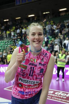 TREVISO 22 04 2025 LEGAVOLLEY PLAYOFF CAMPIONATO 2024-2025 PROSECCO DOC IMOCO - CONSEGNA SCUDETTO